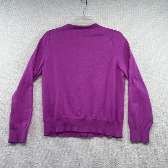 Lands' End Women's Fuchsia Cardigan M Medium Purple Button‎ Front Sweater - Picture 11 of 16